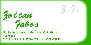 zoltan fabos business card